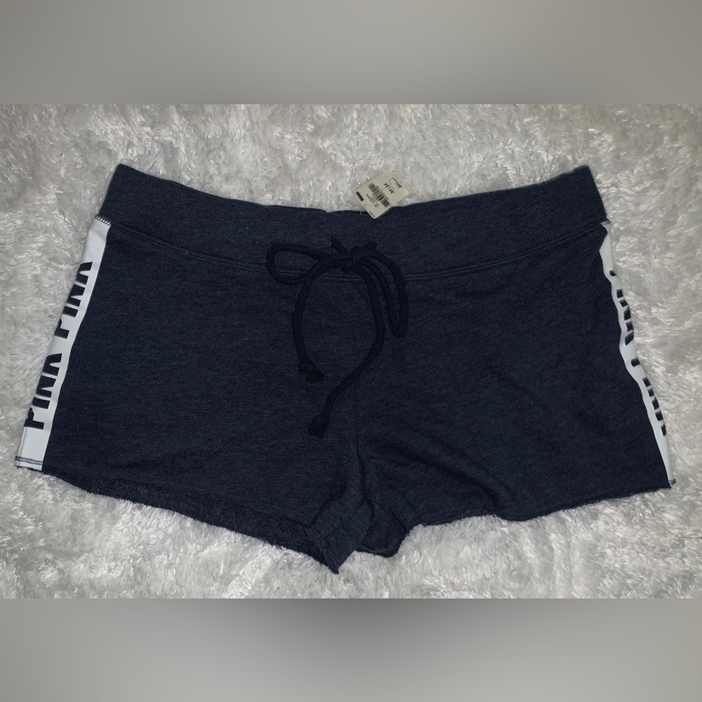 NWT Vs pink logo blue shorts size M